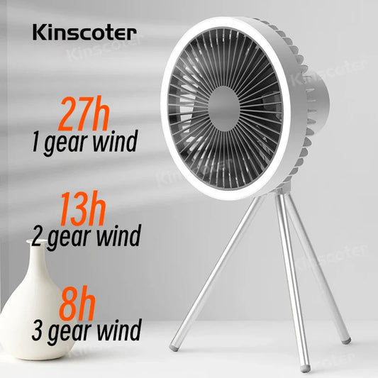 10000mAh Rechargeable Camping Fan - Portable, Powerful Performance for Outdoor & Desktop Use