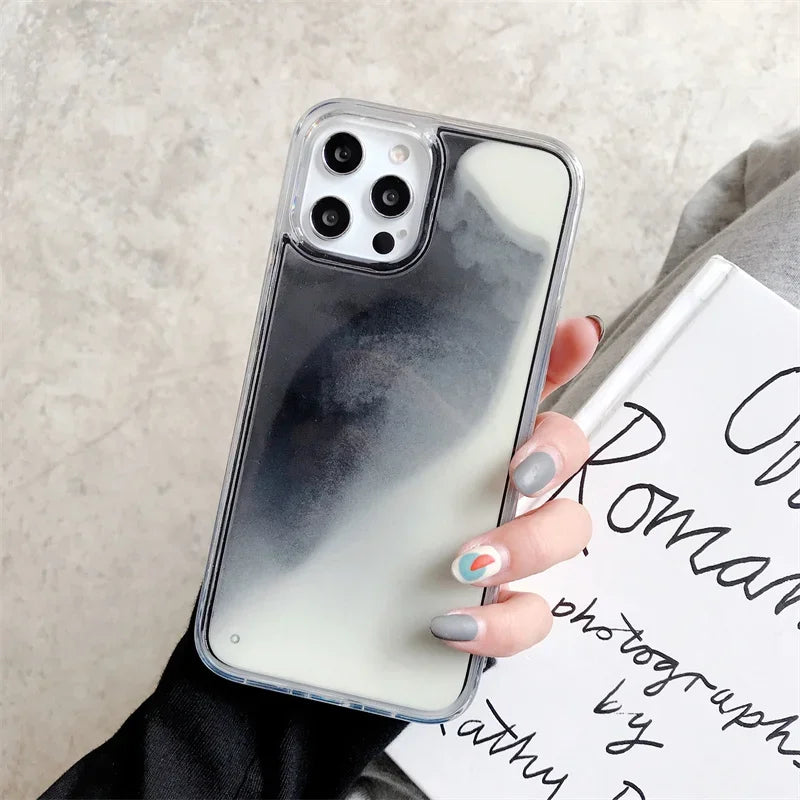 Glow in the Dark Sand Luminous iPhone Case – Liquid Glitter Quicksand for iPhone