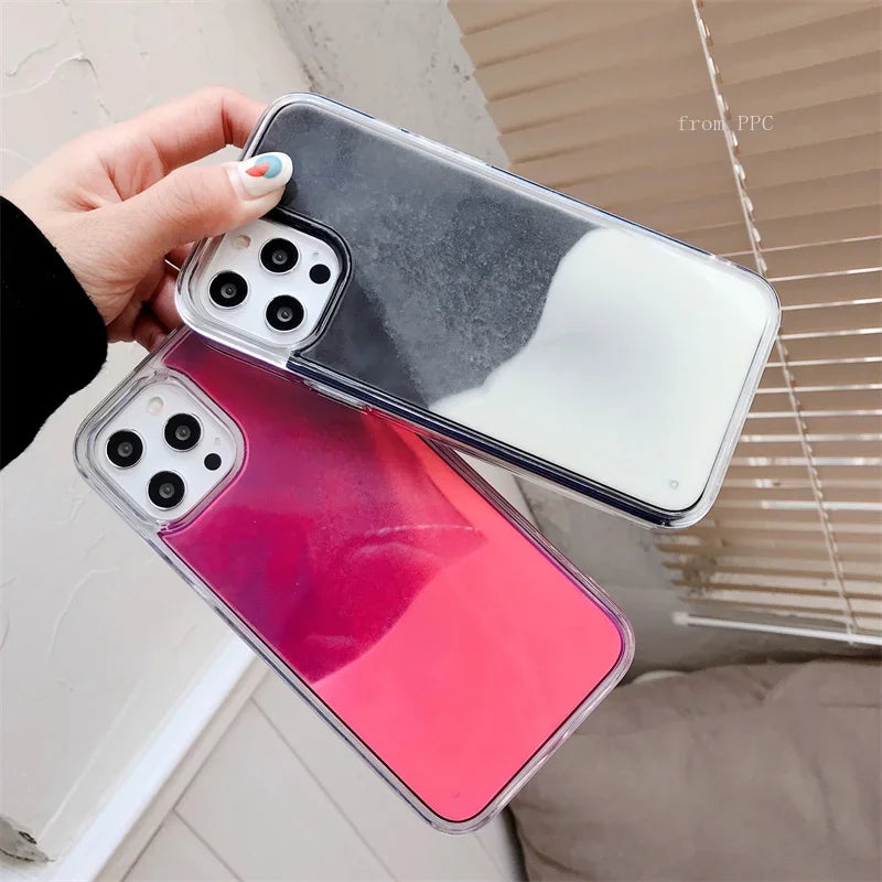 Glow in the Dark Sand Luminous iPhone Case – Liquid Glitter Quicksand for iPhone