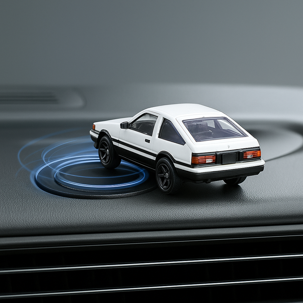Shake the Same AE86 Drift Car Model โ Rotating Fun Center Console Ornament ๐๐จ