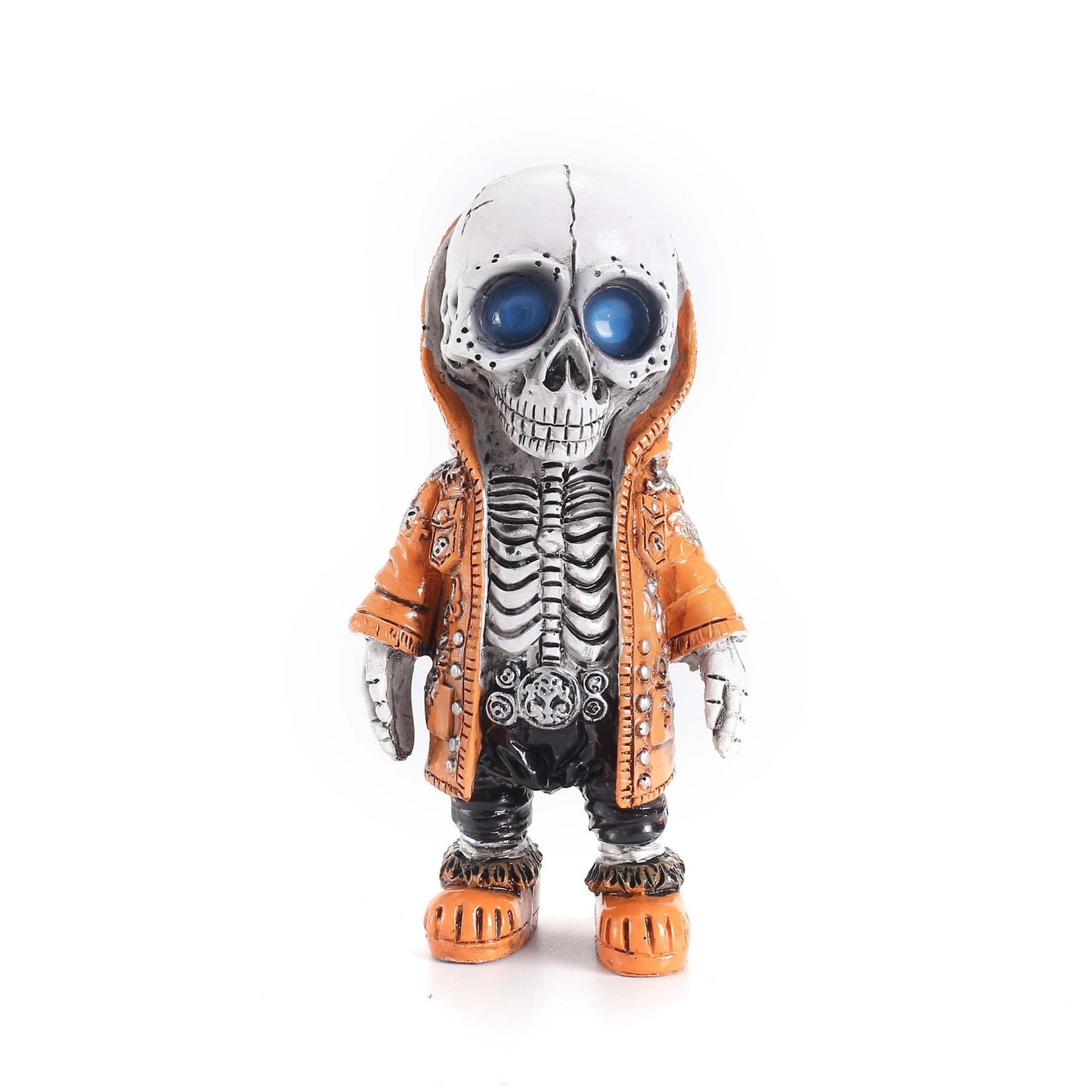 Hand-Painted Skeleton Doll Resin Craft - Unique Halloween Decoration & Gift Idea