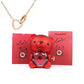 Eternal Rose Teddy Bear & Necklace Gift Set – Romantic Keepsake for Special Occasions