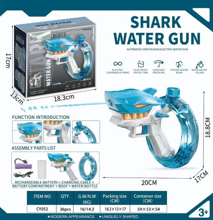 Shark-Themed Automatic Water Blaster with Large Tank, Long-Range Spray & Easy Controls