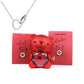 Eternal Rose Teddy Bear & Necklace Gift Set – Romantic Keepsake for Special Occasions