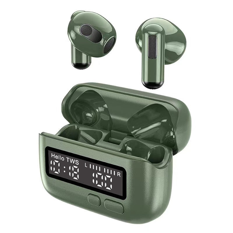 Bluetooth Earphones with Digital Clock, Touch Controls, High-Quality Sound & Gaming Ready