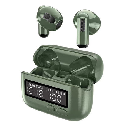 Bluetooth Earphones with Digital Clock, Touch Controls, High-Quality Sound & Gaming Ready