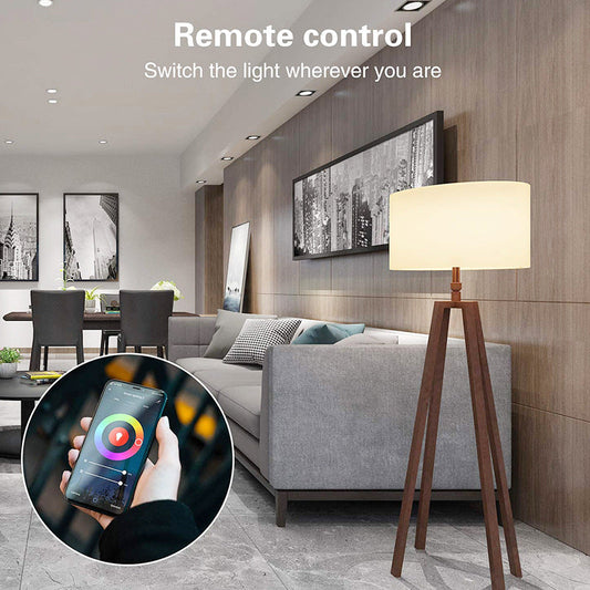 Smart RGB CW Lamp with Alexa Control, Music Sync, WiFi, Adjustable Brightness & Energy-Efficient