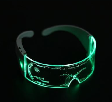 Cyberpunk LED Light-Up Accessories - Flashing Modes, Battery Operated & Comfortable Fit