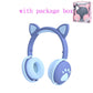 LED Cat Ear Bluetooth Headphones - High-Fidelity Sound, Built-in Mic, Foldable & Portable