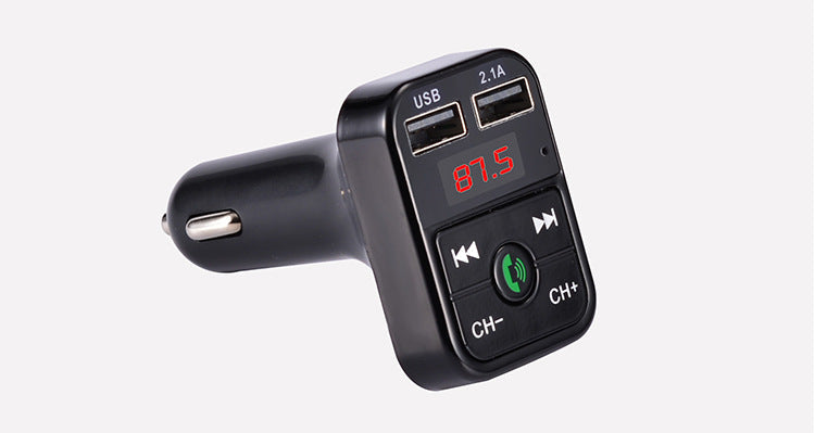 Bluetooth FM Transmitter with Car Charger, Hands-Free Calling & LCD Display for Easy Use
