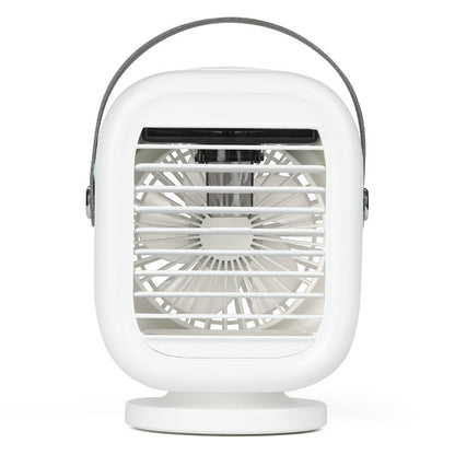 Water-Cooling Mini Desk Fan with Humidifier, Adjustable Airflow & Integrated Lamp
