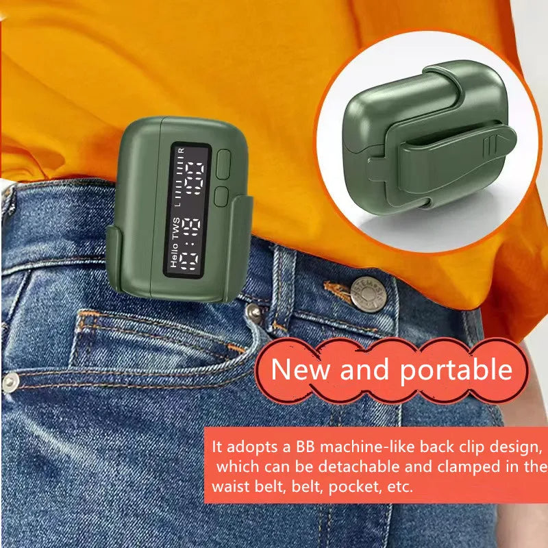 Bluetooth Earphones with Digital Clock, Touch Controls, High-Quality Sound & Gaming Ready