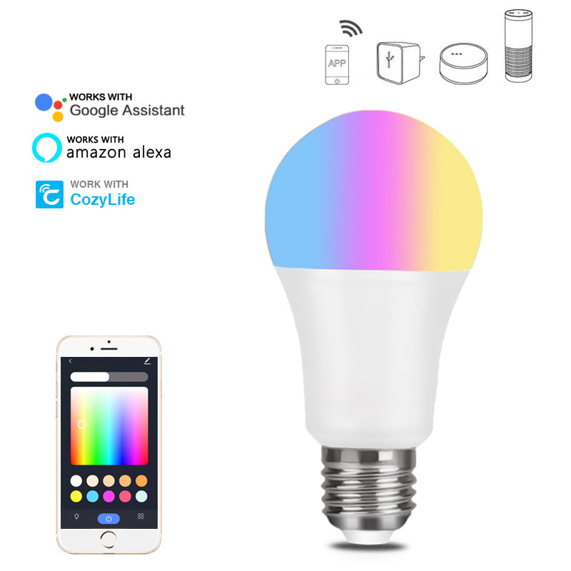 WiFi Smart Bulb with Alexa Control - Adjustable Brightness, Color & Energy-Efficient LED