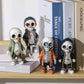 Hand-Painted Skeleton Doll Resin Craft - Unique Halloween Decoration & Gift Idea