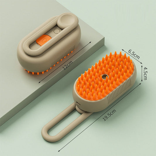 Battery-Powered Grooming Brush for Cats & Dogs - One-Touch Spray, Hair Removal & Massage
