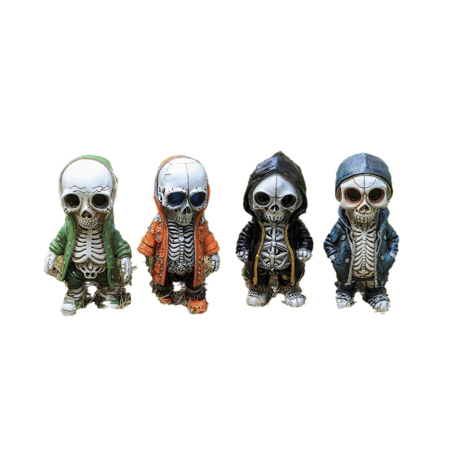 Hand-Painted Skeleton Doll Resin Craft - Unique Halloween Decoration & Gift Idea