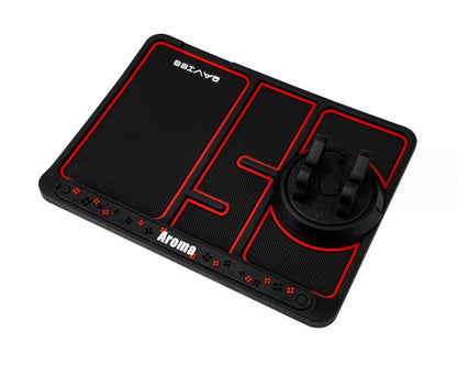 Multifunctional Car Dashboard Organizer - Phone Holder, Number Plate Holder & Anti-Slip Mat