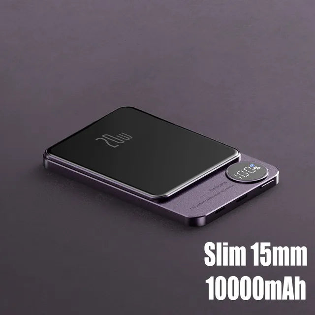 MagSafe-Compatible Power Bank - 10000mAh, PD20W Fast Charging & 15W Wireless Charging