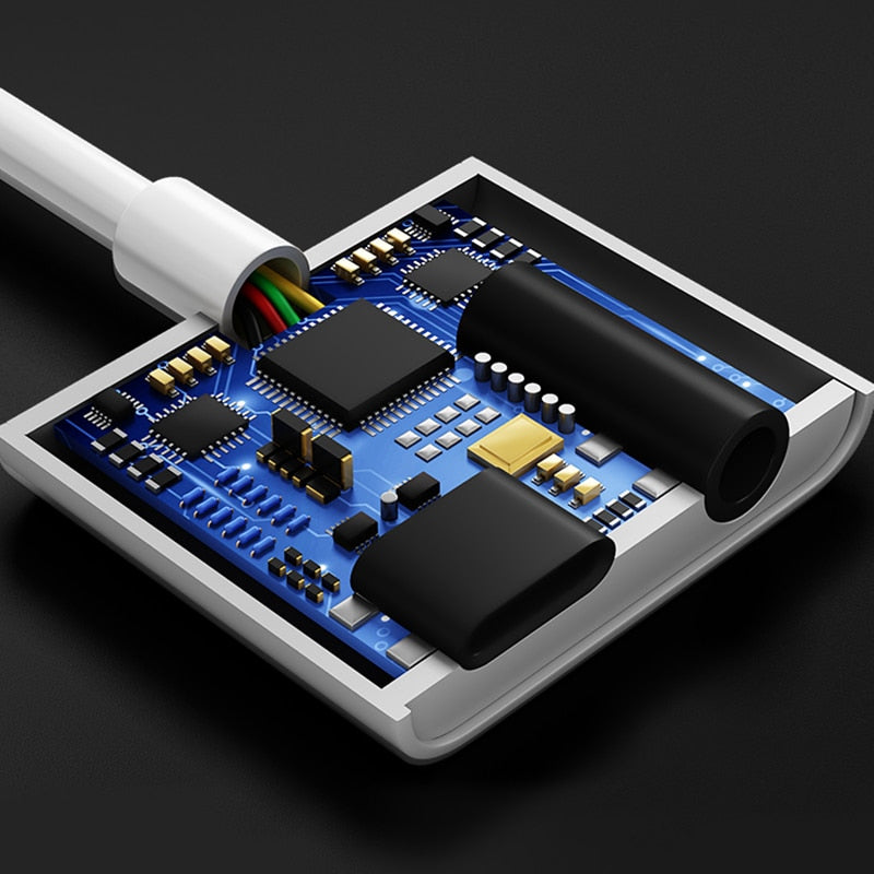 Dual Function iPhone Adapter - Charge and Listen to Music Simultaneously, Compact Design
