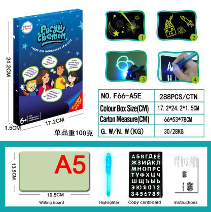 Glow Light Drawing Tablet - Mess-Free, Educational, Portable Fun for Kids of All Ages