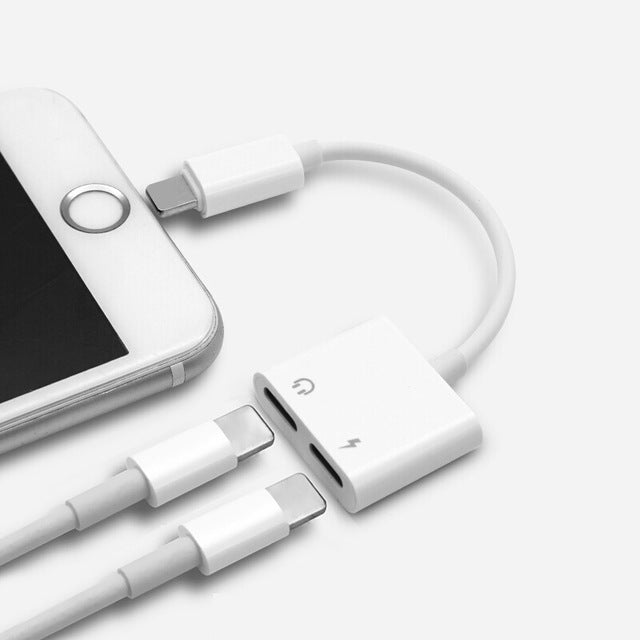 Dual Function iPhone Adapter - Charge and Listen to Music Simultaneously, Compact Design