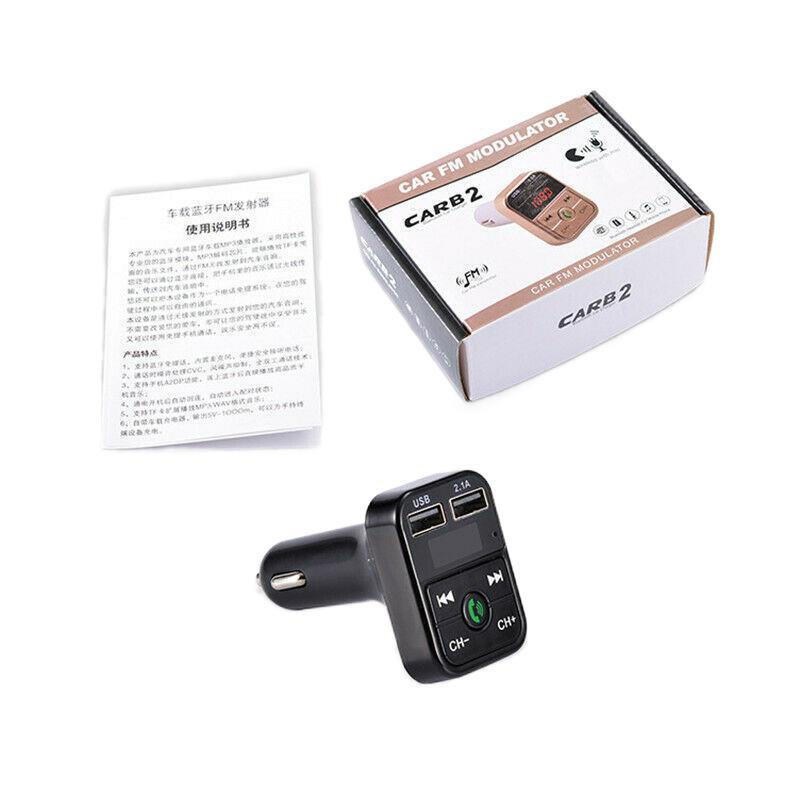 Bluetooth FM Transmitter with Car Charger, Hands-Free Calling & LCD Display for Easy Use