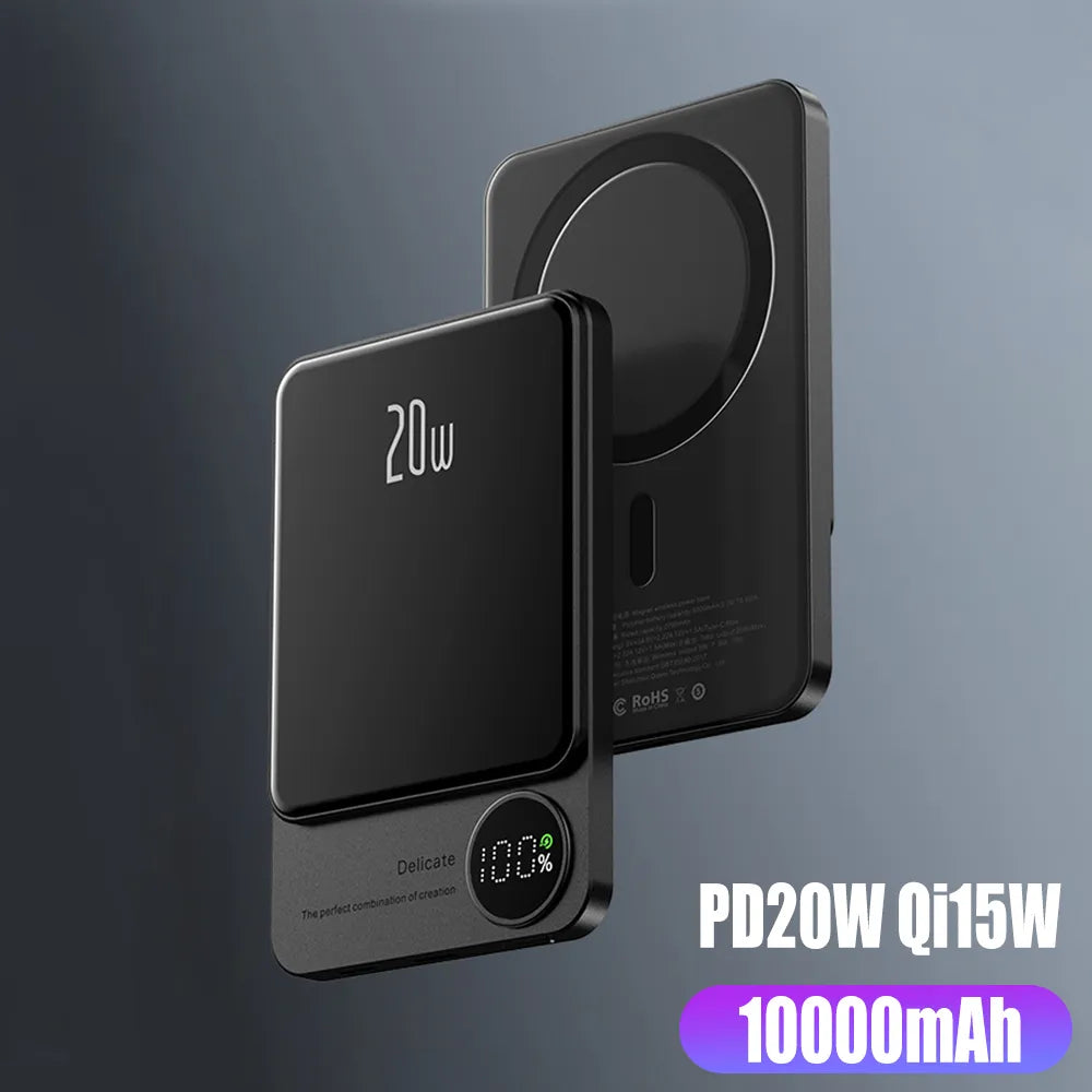 MagSafe-Compatible Power Bank - 10000mAh, PD20W Fast Charging & 15W Wireless Charging