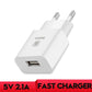 Dual USB Travel Charger with Fast Charging, EU Plug, and Smart Charging Technology