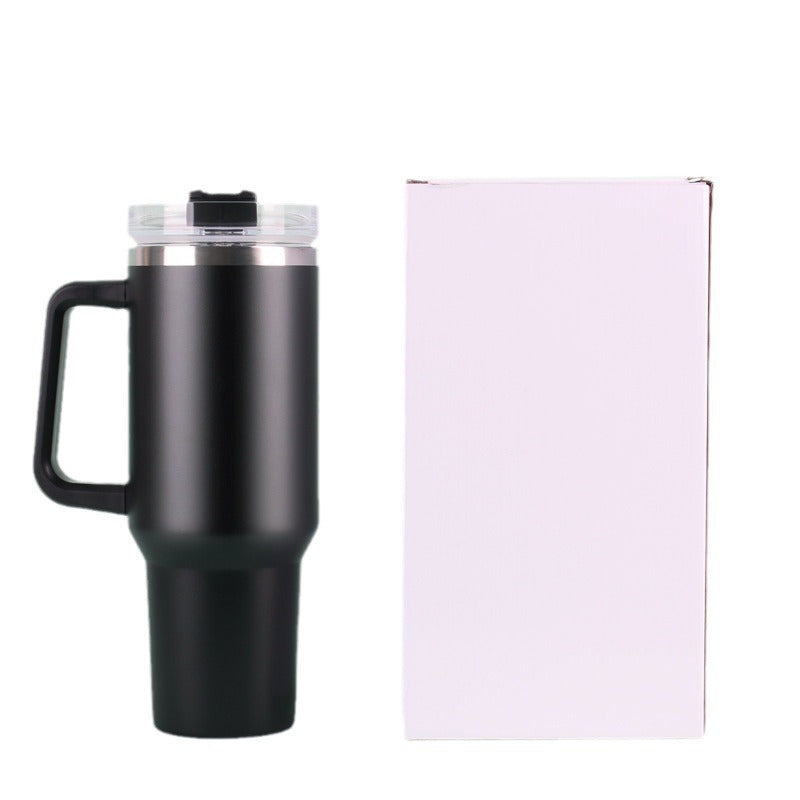 Large Capacity Car Cup with Handle – 304 Stainless Steel Vacuum Thermos, Portable Ice Cup