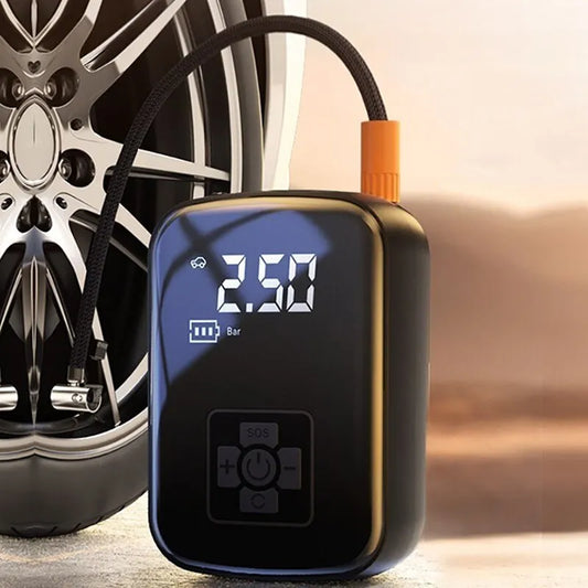 Cordless Air Compressor with Digital Gauge, LED Light, and Automatic Shut-Off for Safety
