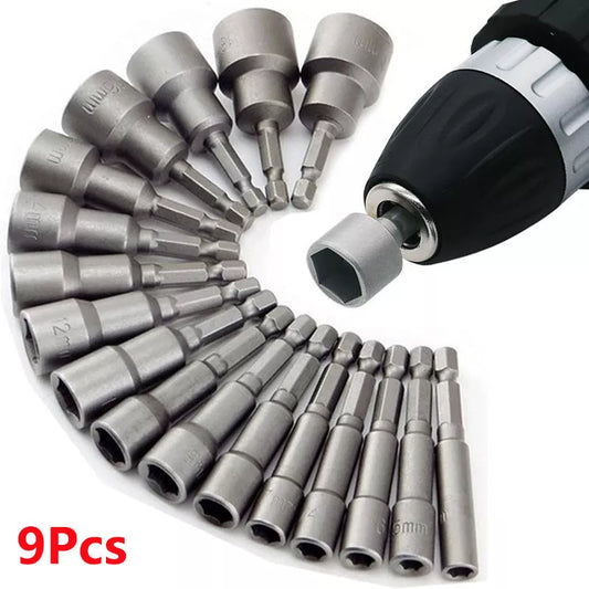 9-Piece Hex Socket Set with Wrenches and Screwdriver Bits - Durable, Precise, Easy Storage