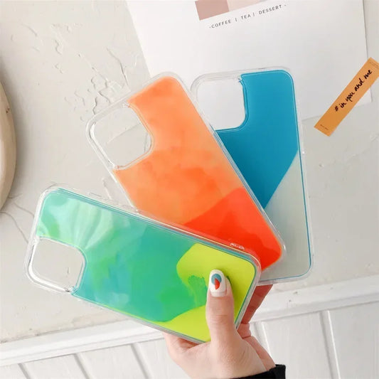 Glow in the Dark Sand Luminous iPhone Case – Liquid Glitter Quicksand for iPhone